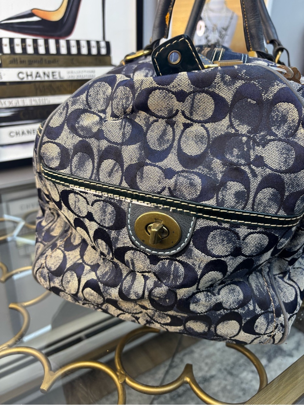 Coach RARE 2005 vintage Signature tie dye Denim Duffel/Carryall travel bag EUC - Picture 9 of 17